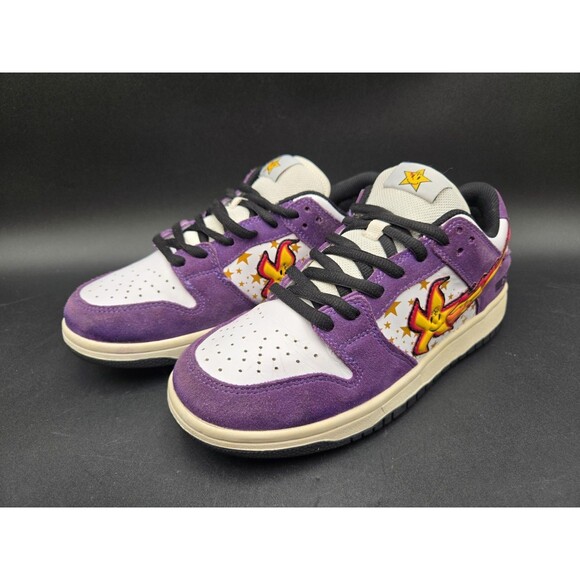 Death Dreams x The Closet Shoes Mens 8 SB Dunk Low White Purple Suede TSE 1-300 - Picture 2 of 15